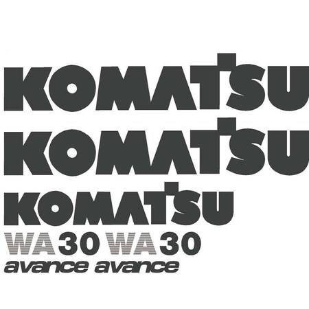 Aftermarket New Komatsu Wheel Loader WA30 Decal Set KOMWA30DECALSET